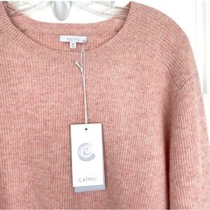 JOHNNY WAS CALME 100% Cashmere Ribbed Pullover Sweater NEW Size M Blush Pink